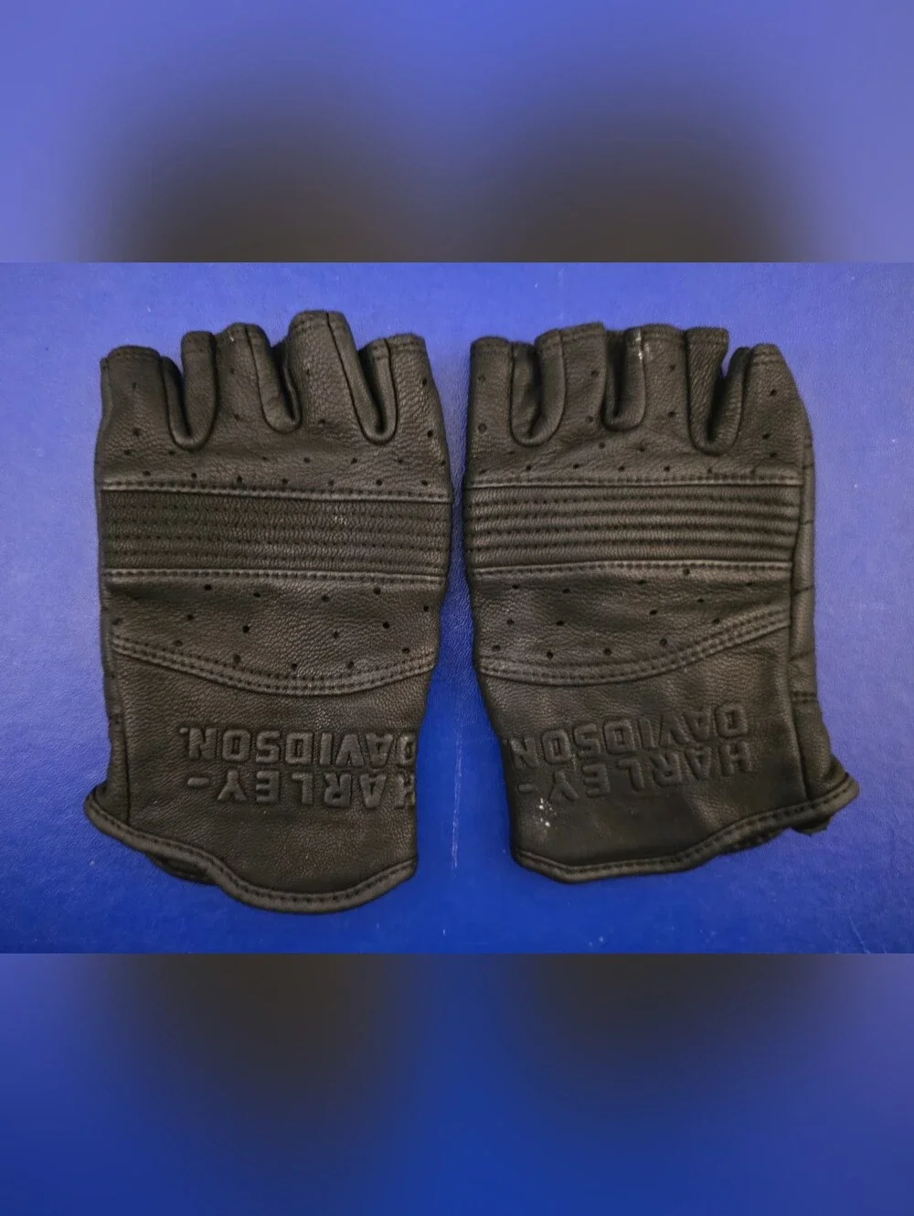 Harley-Davidson Women's Black Fingerless Leather Driving Gloves